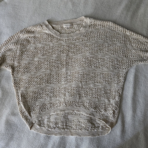 Between Me & You Knit Top Beige Pullover Sweater Size XS 3/4 Sleeves Used - Picture 3 of 6